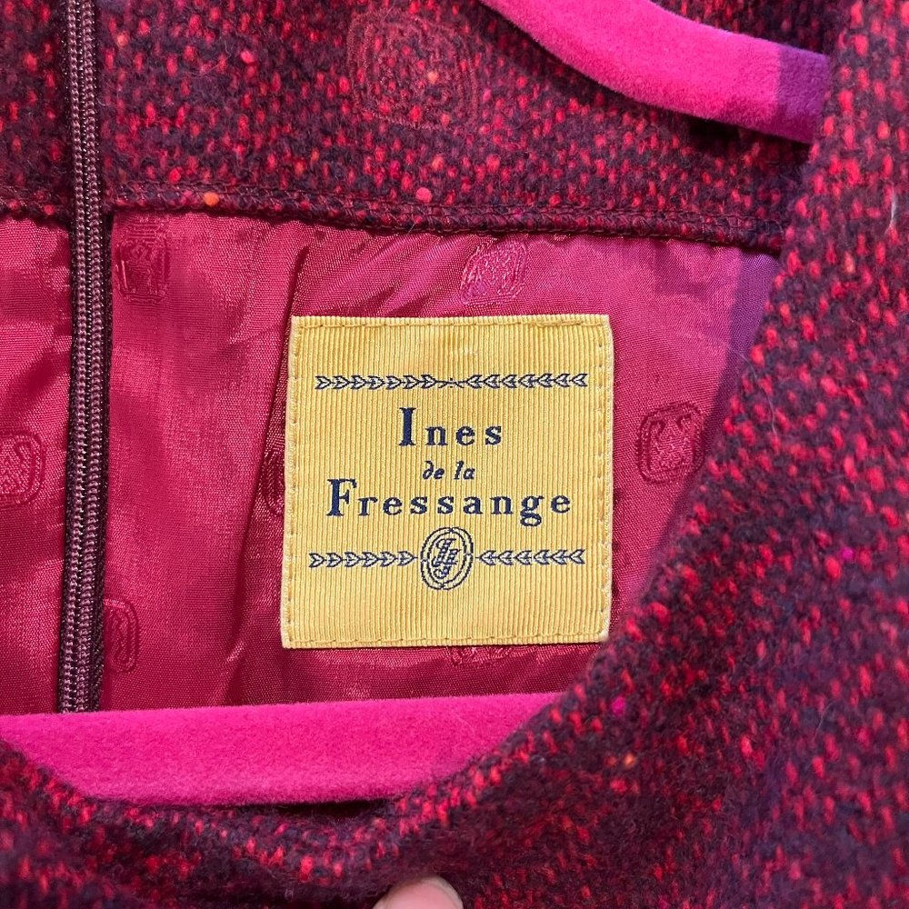 Ines de la Fressange wool dress silk/satin lining